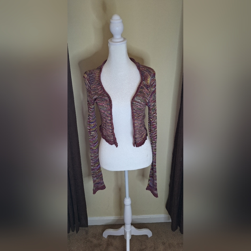 DKNY Multicolor Open-Front Shrug
